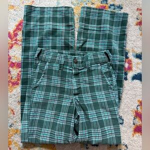 2 for $5 Kids Vintage 1960s/1970s Green & Blue Plaid Pants